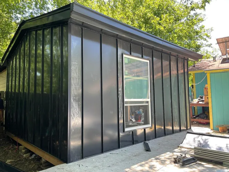 Black standing seam metal wall panels for Metal Roof Installation in Lakemoor